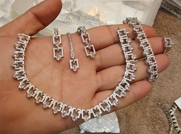 5-piece American Diamond Jewelry Set
