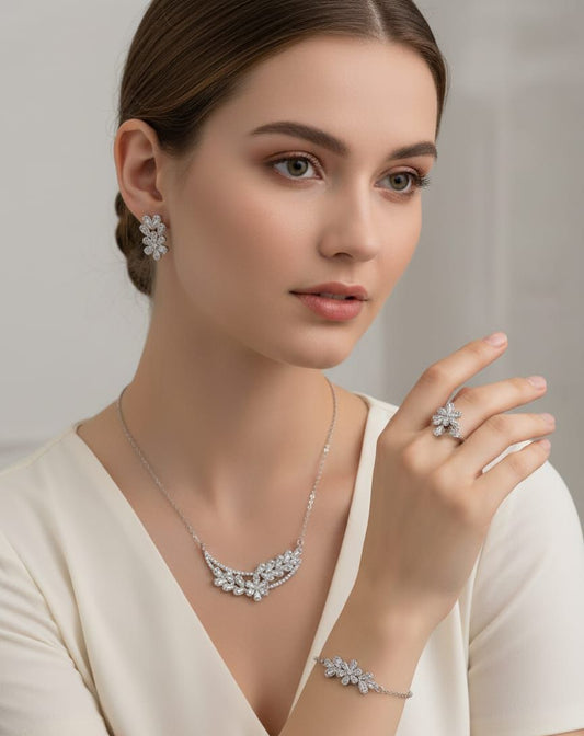 China Gold Plated Copper Material SWAROVSKI Stone Combo Set