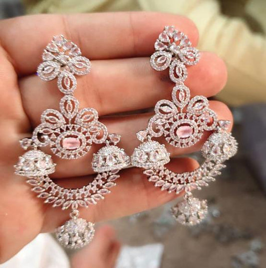 American Diamond Jhumkia Style - Zilarra Jewellers