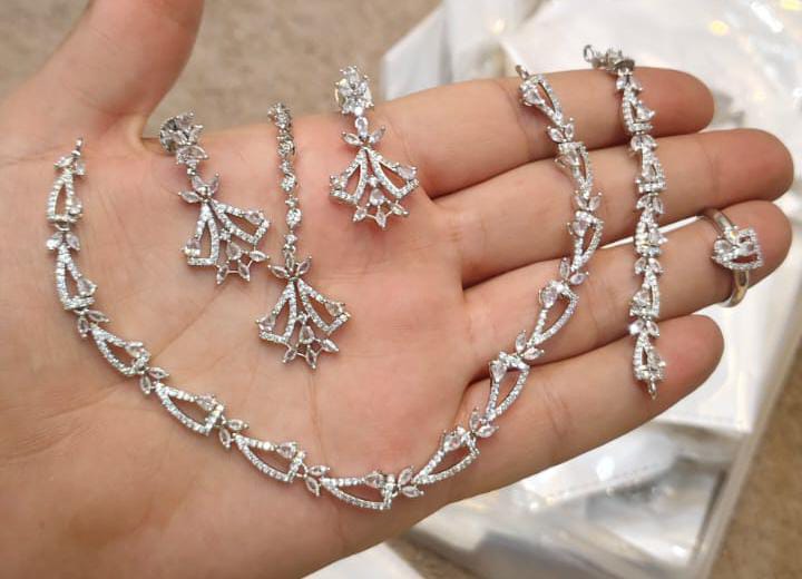 American Diamond Combo Set With Rings