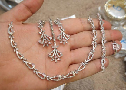 American Diamond Combo Set With Rings