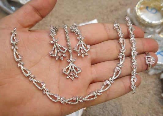 American Diamond Combo Set With Rings