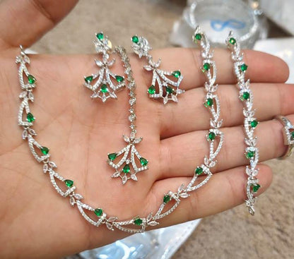 American Diamond Combo Set With Rings