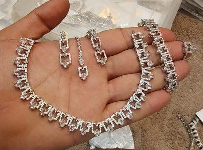 5-piece American Diamond Jewelry Set