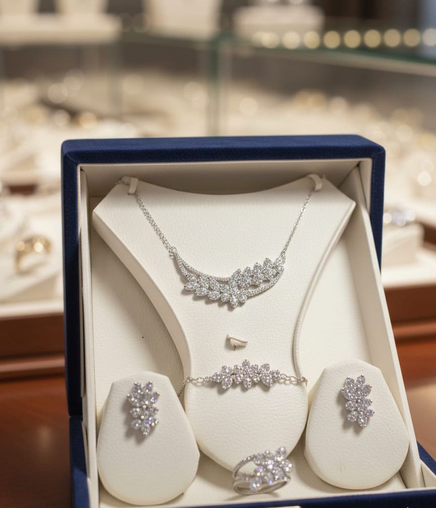 China Gold Plated Copper Material SWAROVSKI Stone Combo Set