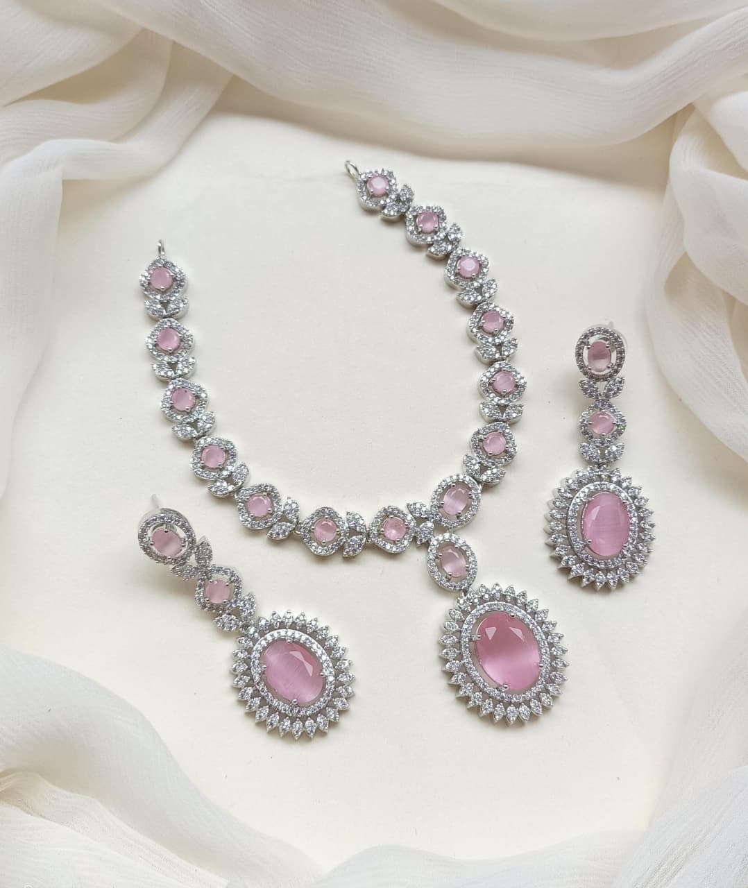 Premium Quality American Diamond Zircon Necklace Set