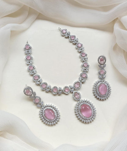 Premium Quality American Diamond Zircon Necklace Set