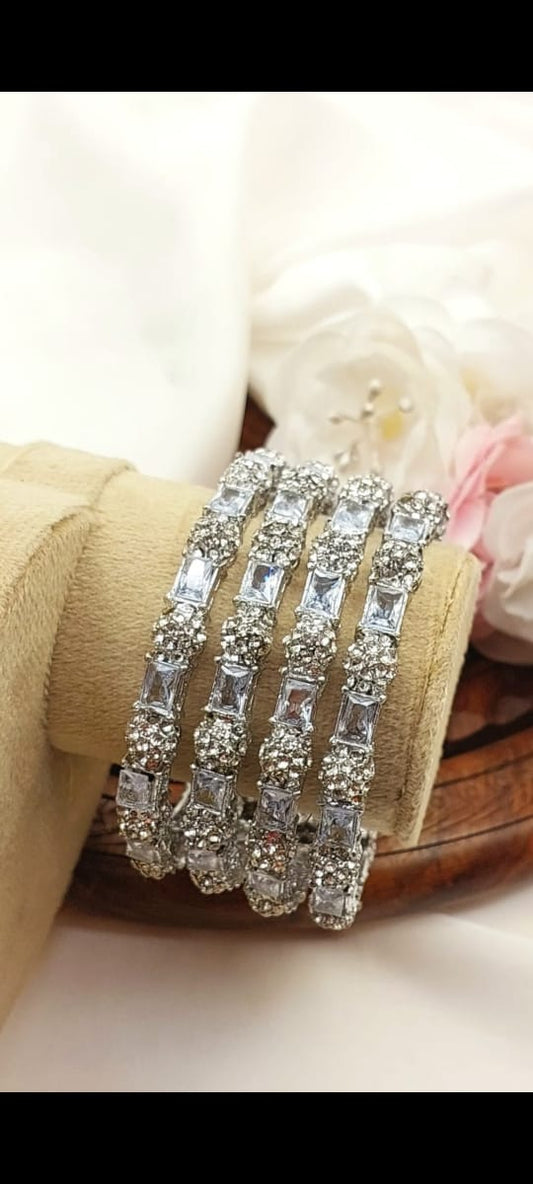 4 Pc Silver Bangle Set - Zilarra Jewellers