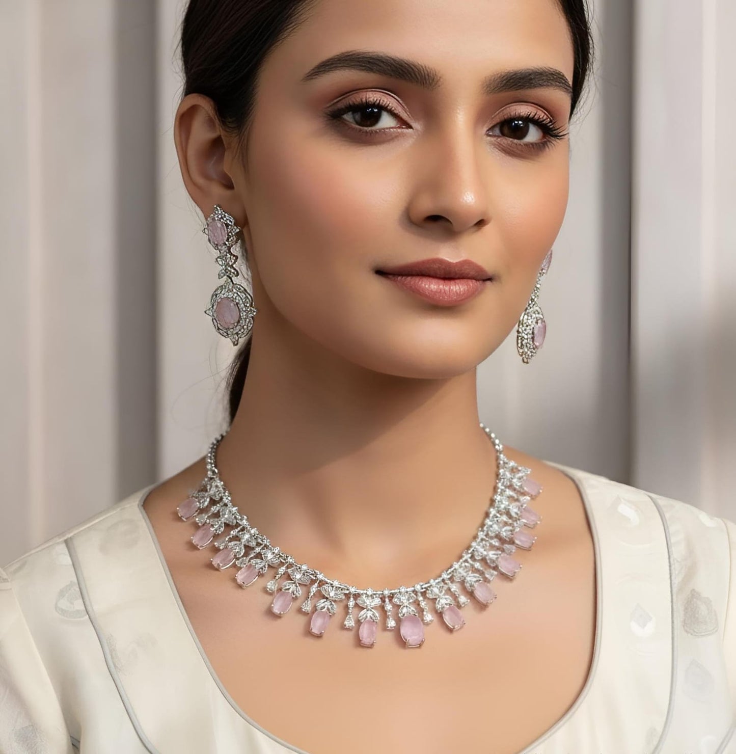 American Diamond Necklace Set