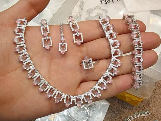 5 - piece American Diamond Jewelry Set - Zilarra Jewellers