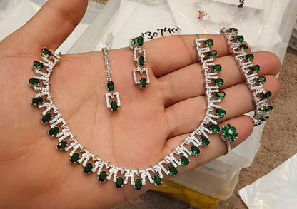 5 - piece American Diamond Jewelry Set - Zilarra Jewellers