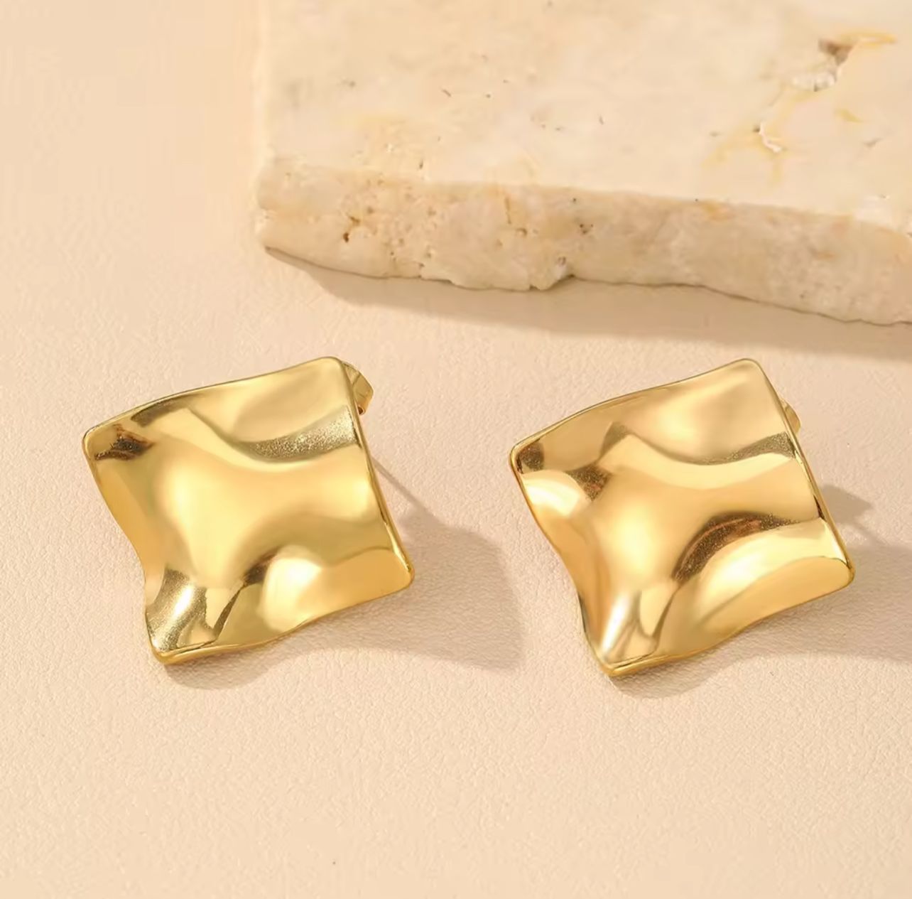 Modern Sculptural Gold Earrings