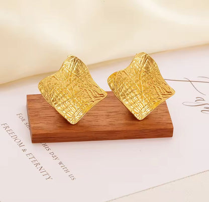 Modern Sculptural Gold Earrings