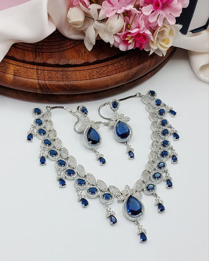 Beautiful AD Indian Zircon Stone Necklace Set