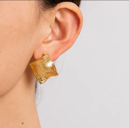 Modern Sculptural Gold Earrings