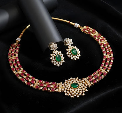 AD Necklace Set (New Style) - Zilarra Jewellers