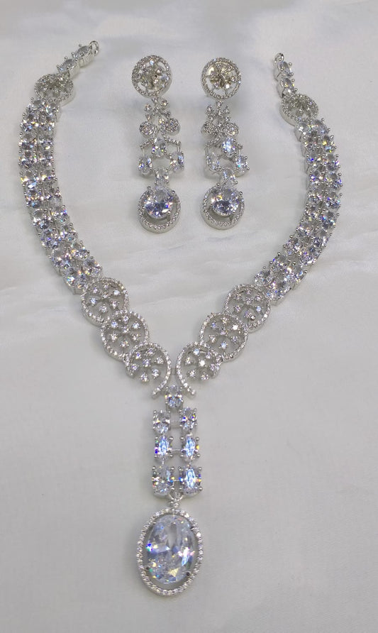 American Diamond Jewellery Set - Zilarra Jewellers