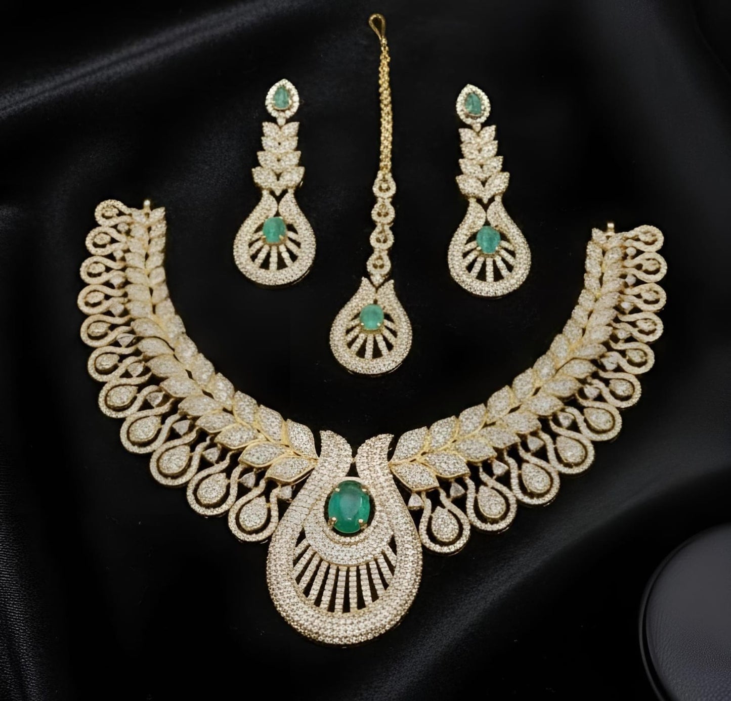 American Diamond Necklace Micro Work - Zilarra Jewellers