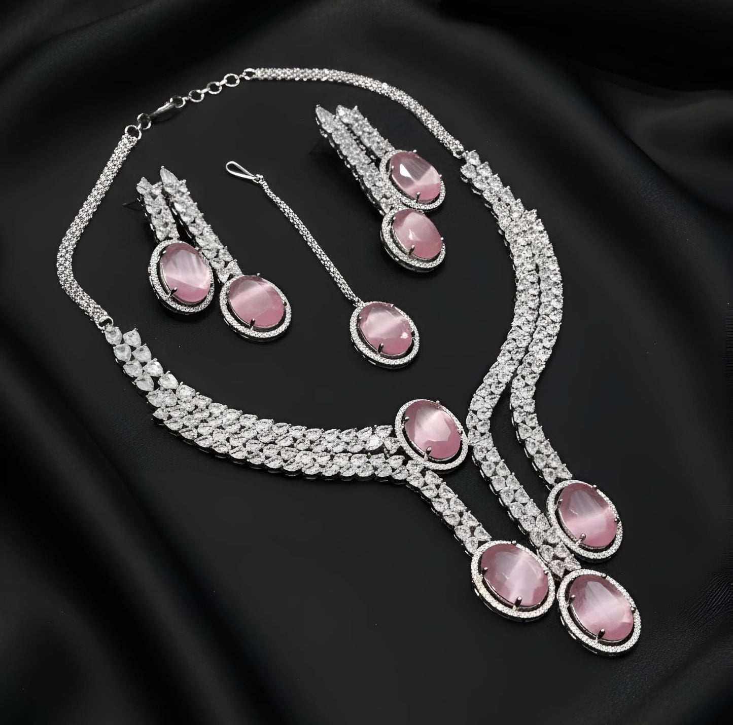 American Diamond Necklace Set - Zilarra Jewellers