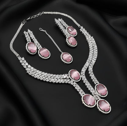 American Diamond Necklace Set - Zilarra Jewellers