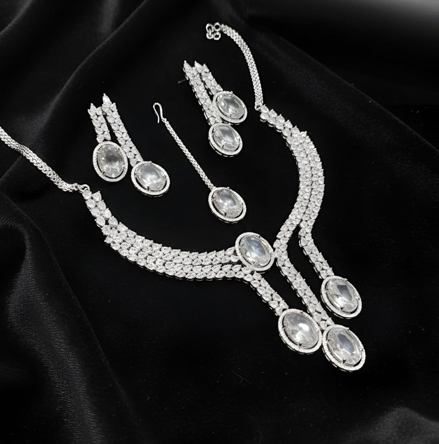 American Diamond Necklace Set - Zilarra Jewellers
