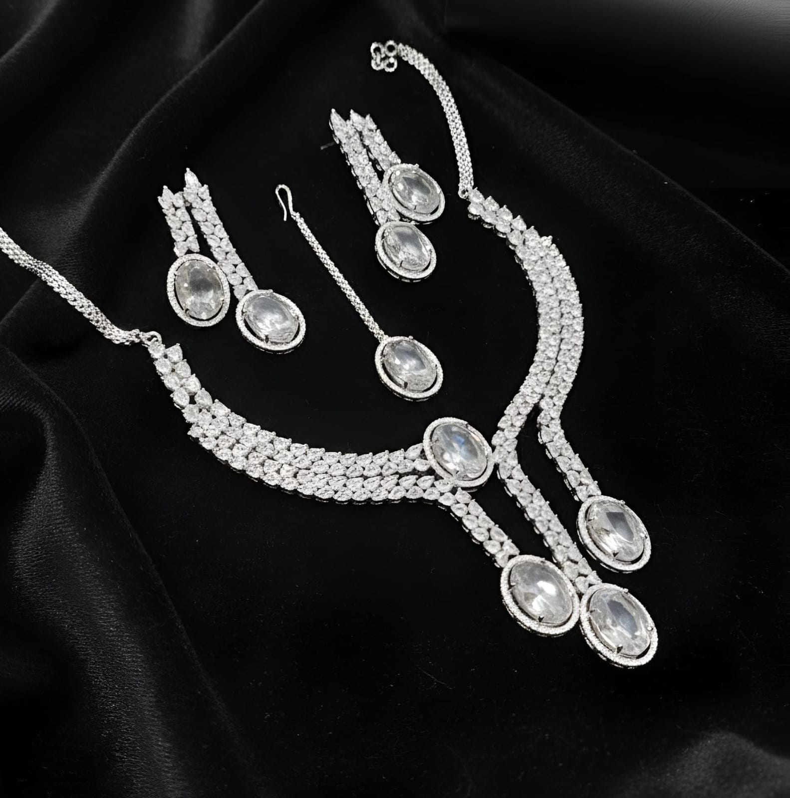 American Diamond Necklace Set - Zilarra Jewellers