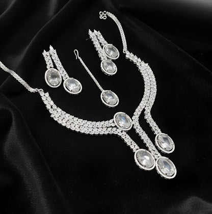 American Diamond Necklace Set - Zilarra Jewellers