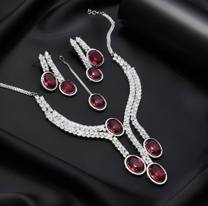 American Diamond Necklace Set - Zilarra Jewellers
