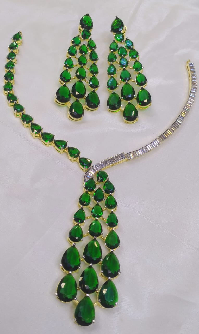 American Diamond Necklace Set - Zilarra Jewellers