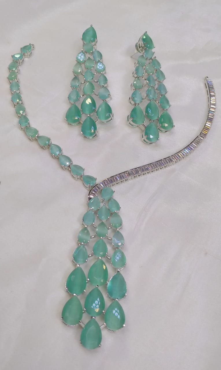 American Diamond Necklace Set - Zilarra Jewellers