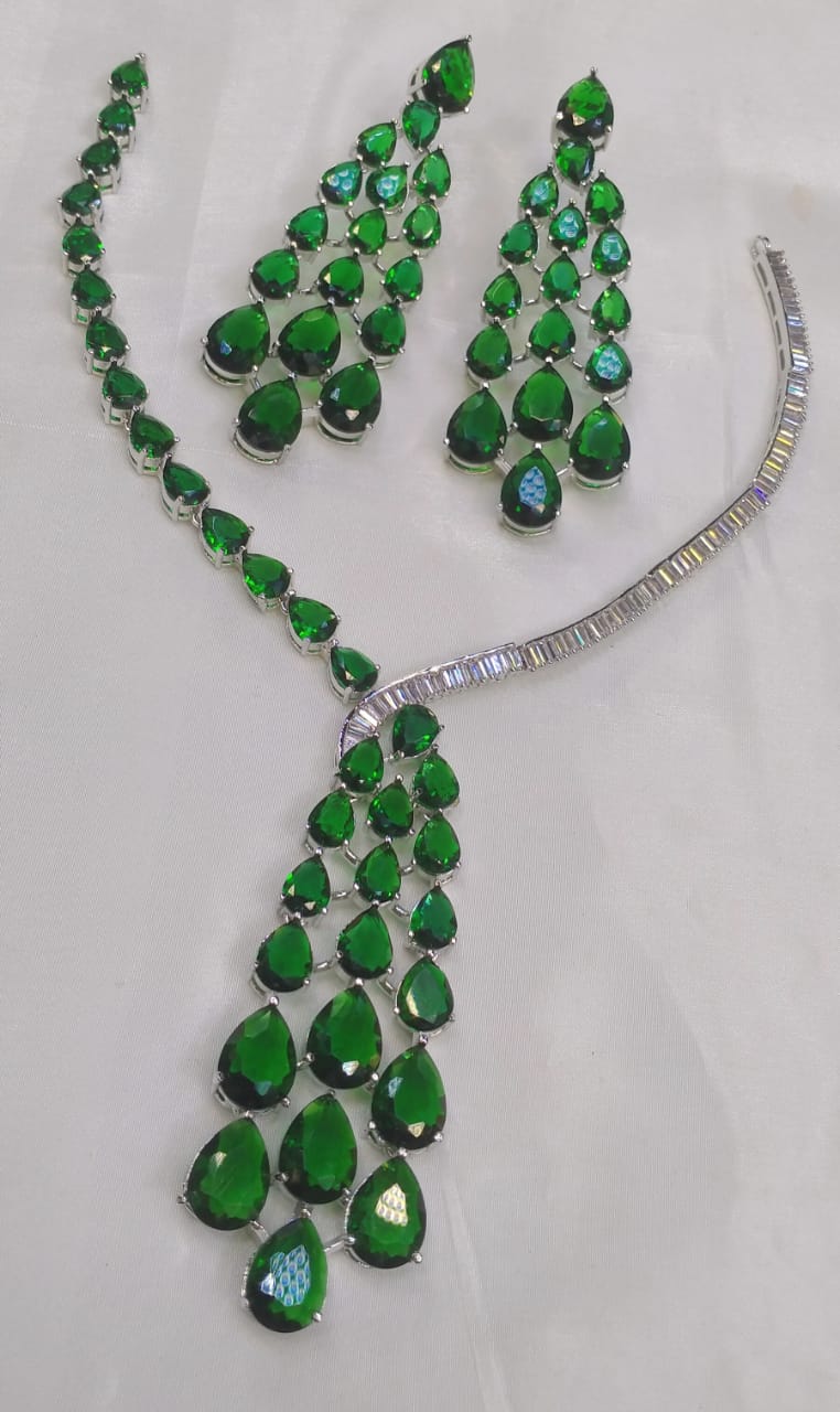 American Diamond Necklace Set - Zilarra Jewellers