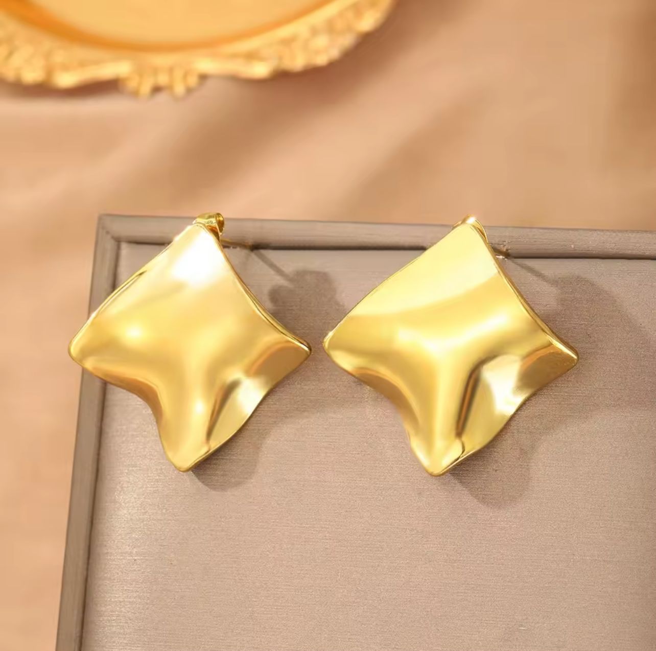 Modern Sculptural Gold Earrings - Zilarra Jewellers