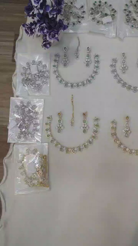 American Diamond Necklace Party Wear